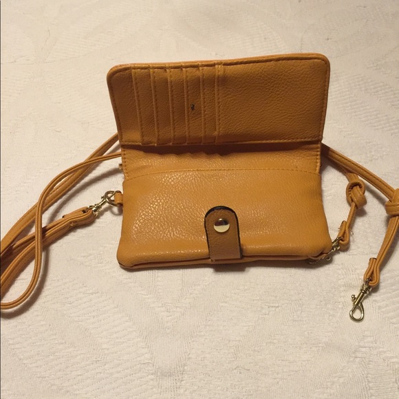 Mustard Colored Crossbody/Wristlet - Picture 2 of 3